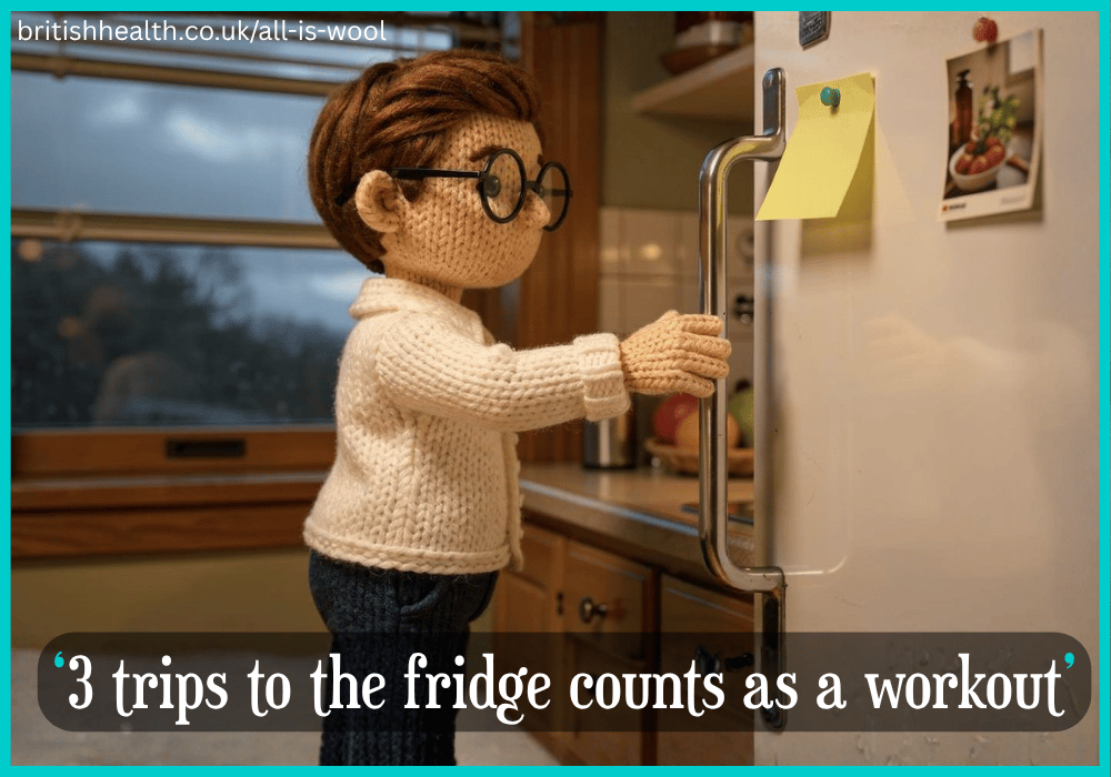 three trips to the fridge counts as a workout