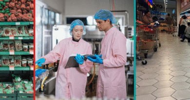supermarket shelves, food inspectors and supermarket aisle