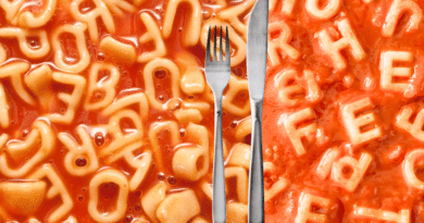alphabet spaghetti shapes with cutlery