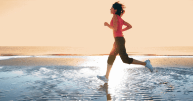 woman running on beach