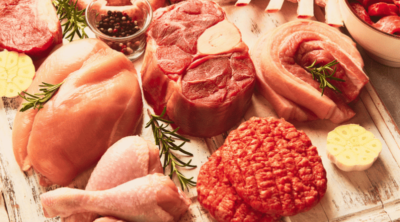 variety of meats including chicken, beef and lamb