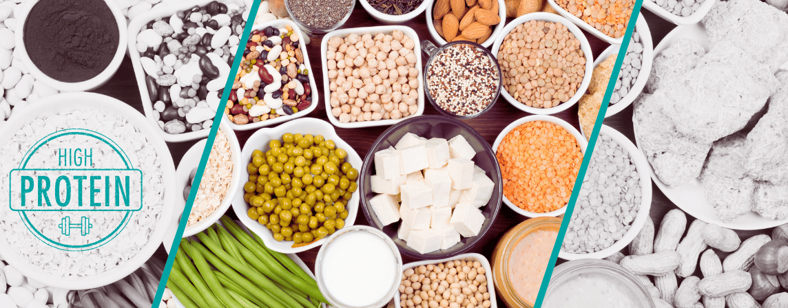 beans, pulses, grains, tofu