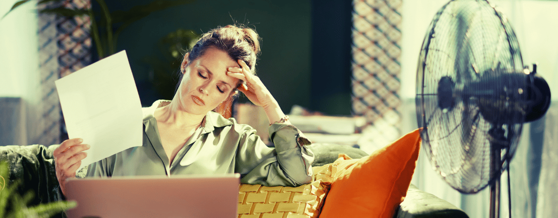 stressed woman at her desk