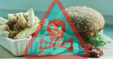 fast food with poison warning label