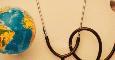 globe with stethoscope