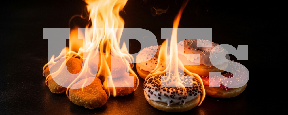 donuts and chicken nuggets on fire